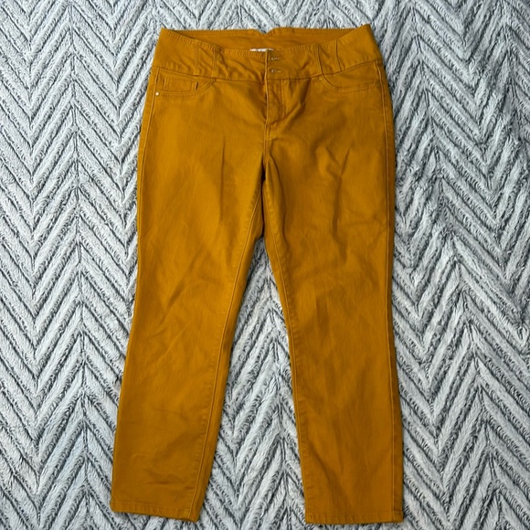 Cropped Mustard Yellow Pants - Picture 1 of 4